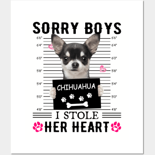 Black Chihuahua Sorry Boys I Stole Her Heart Posters and Art